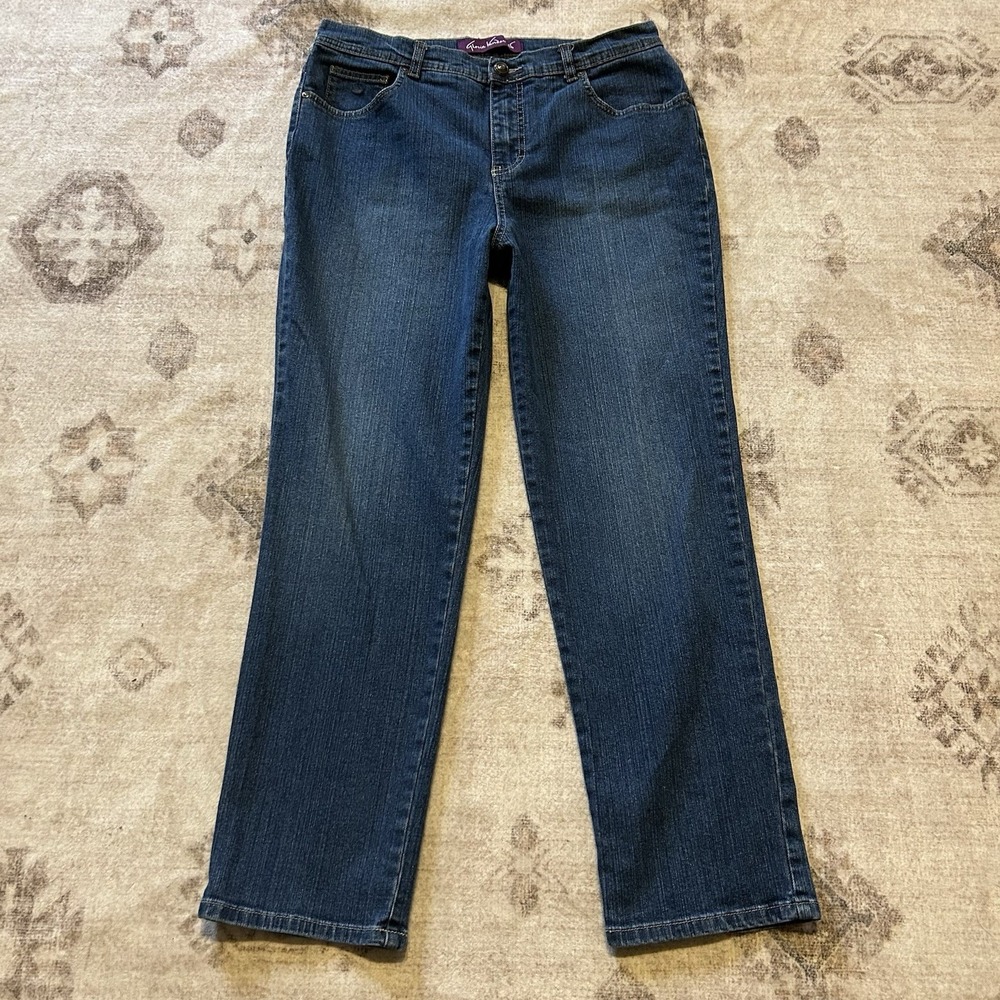 Gloria Vanderbilt Vintage Straight Leg Jeans Size 12 Short Y2K Era Classic Denim